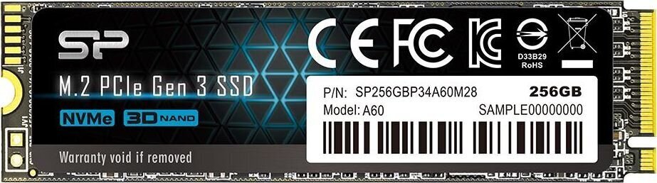 Silicon Power SP256GBP34A60M28 цена и информация | Iekšējie cietie diski (HDD, SSD, Hybrid) | 220.lv