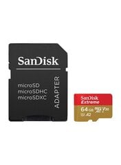 SanDisk SDSQXA2-064G-GN6MA MicroSDXC 64GB (+SD adapteris) цена и информация | Карты памяти для фотоаппаратов | 220.lv