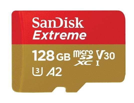 SanDisk microSDXC Extreme 128GB 160/90MB/s V30 A2 U3 4K atmiņas karte цена и информация | Atmiņas kartes fotokamerām | 220.lv