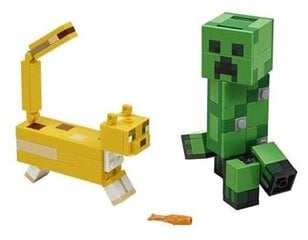 21156 LEGO® Minecraft BigFig Creeper BigFig с Оцелотом цена и информация | Kонструкторы | 220.lv