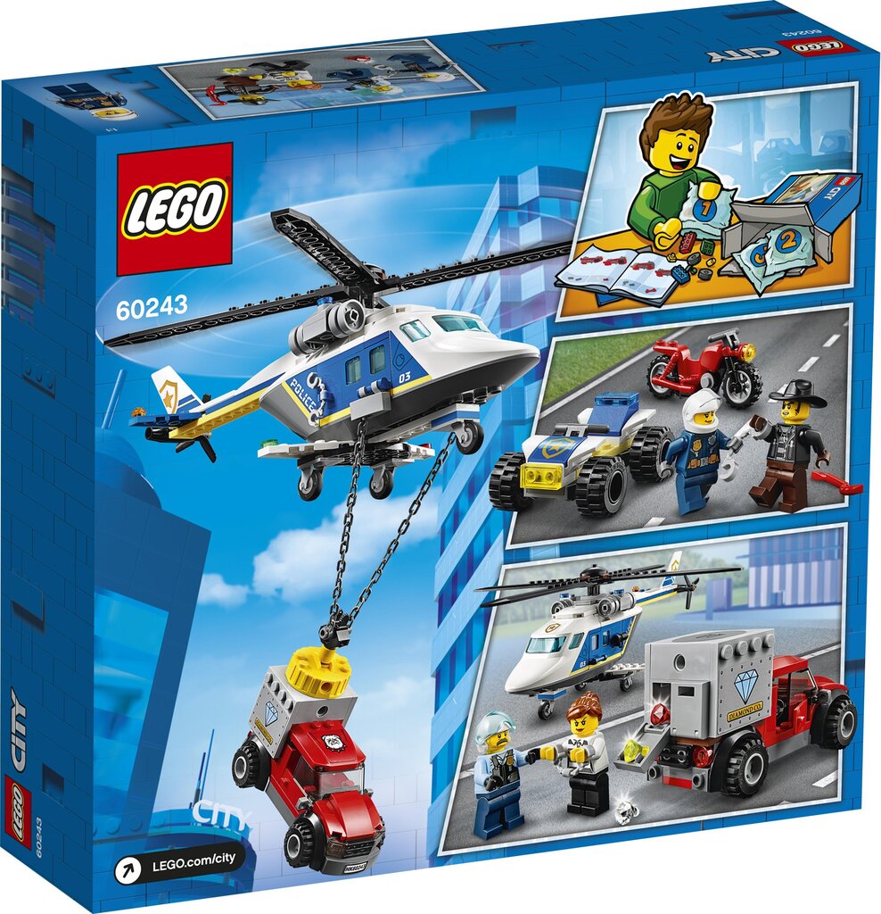 60243 LEGO® City Policijas pakaļdzīšanās ar helikopteru cena un informācija | Konstruktori | 220.lv