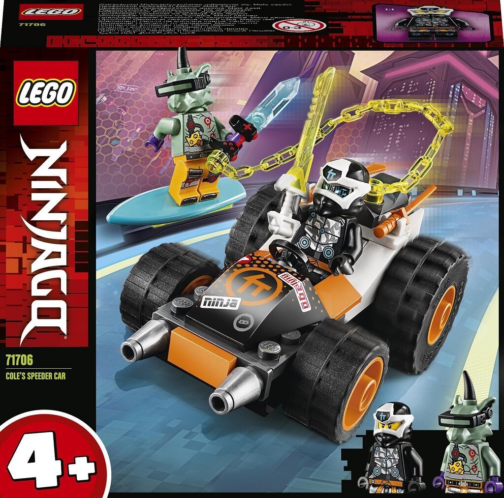 71706 LEGO® NINJAGO Cole ātrais auto цена и информация | Konstruktori | 220.lv