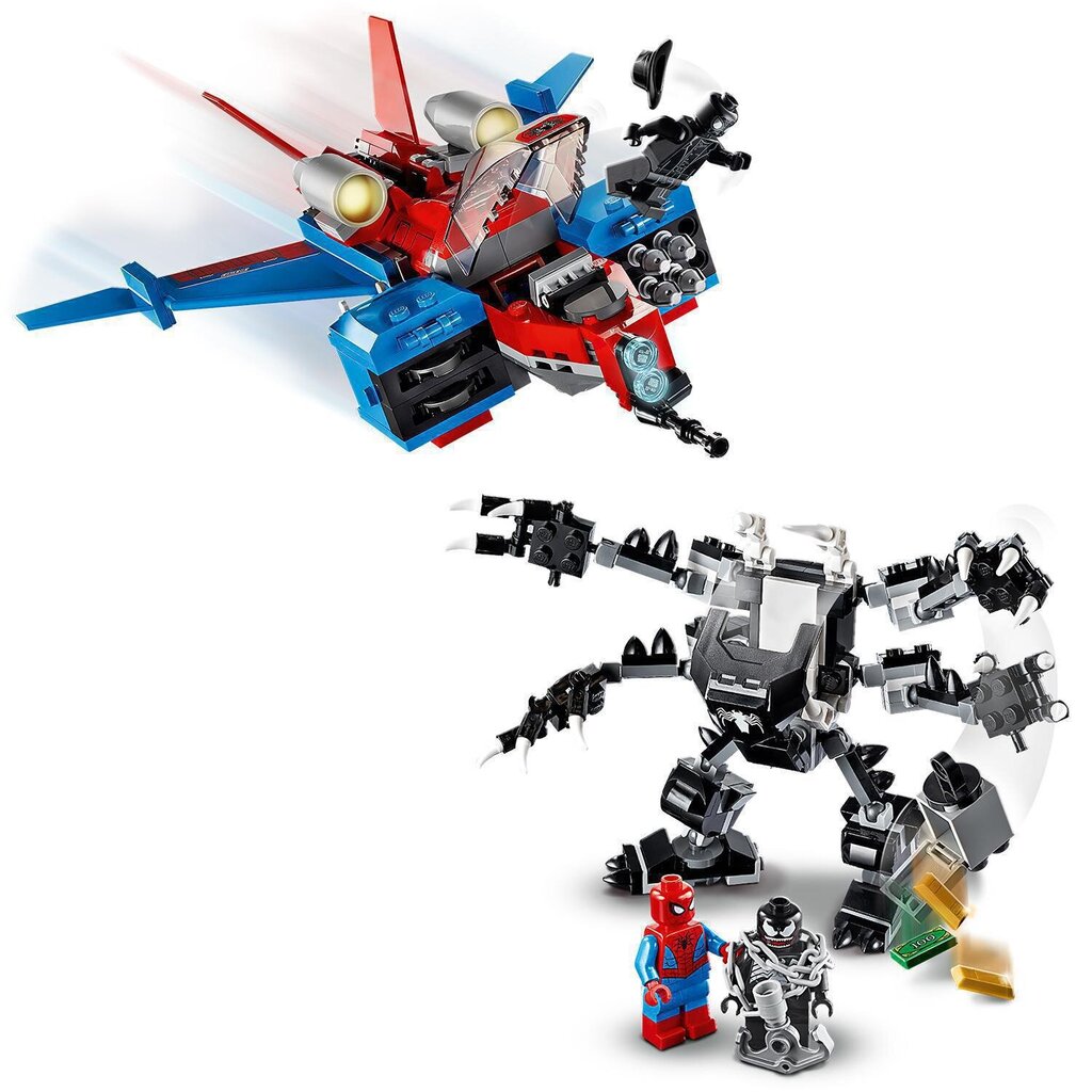 76150 LEGO® Super Heroes Zirnekļcilvēka lidaparāts pret Venom robotu cena un informācija | Konstruktori | 220.lv