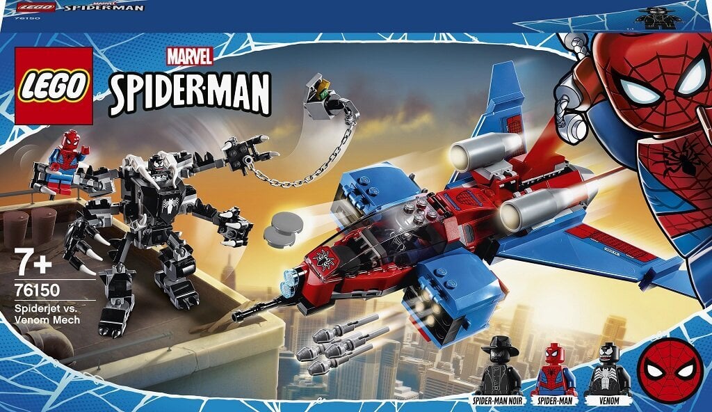 76150 LEGO® Super Heroes Zirnekļcilvēka lidaparāts pret Venom robotu cena un informācija | Konstruktori | 220.lv