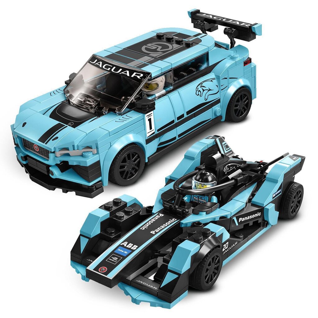 76898 LEGO® Speed Champions Jaguar GEN2 sacīkšu automašīna & Jaguar I-PACE eTROPHY cena un informācija | Konstruktori | 220.lv