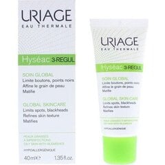 Крем для лица для жирной проблемной кожи Uriage Hyseac 3-Regul Global Skin-Care 40 мл цена и информация | Наносите на чистую кожу лица. Подержите около 10-15 минут и смойте водой. | 220.lv