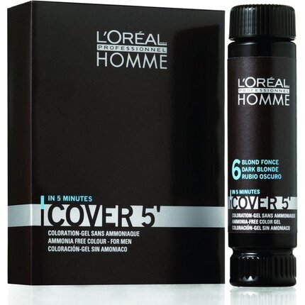 Krāsojošs matu gels vīriešiem L´Oreal Professionnel Homme Cover 5 Hair Color 3x50ml, 7 Medium Blonde цена и информация | Matu krāsas | 220.lv