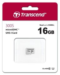 Transcend SD300S-A, 16ГБ цена и информация | Карты памяти для мобильных телефонов | 220.lv