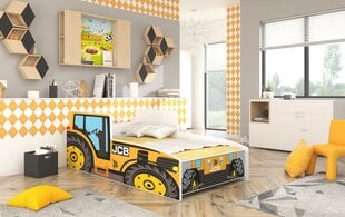 Bērnu gulta ADRK Furniture Tractor, 160x80cm, dzeltena цена и информация | Детские кровати | 220.lv