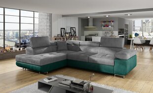 Mīkstais stūra dīvāns NORE Anton, zaļš/gaiši pelēks cena un informācija | Stūra dīvāni | 220.lv