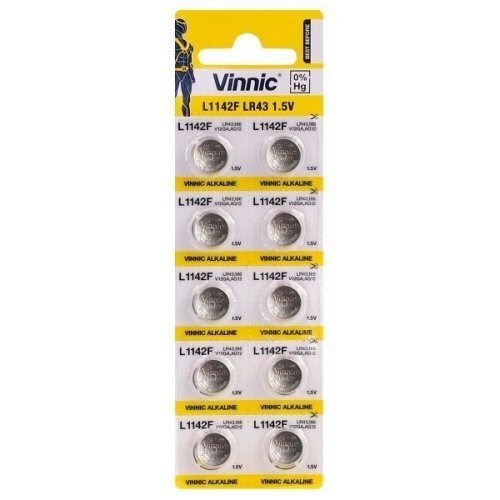 Vinnic G12 / AG12 / L1142 / LR43 / 186 / V12GA / RW84 / D186 / 1.5 V Sārma baterijas, 10 gab. cena un informācija | Baterijas | 220.lv