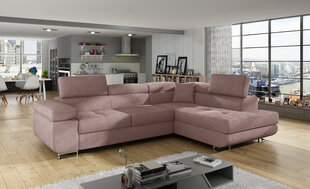 Mīkstais stūra dīvāns NORE Anton, rozā cena un informācija | Stūra dīvāni | 220.lv