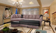 Stūra dīvāns Benano, balts/melns cena un informācija | Stūra dīvāni | 220.lv