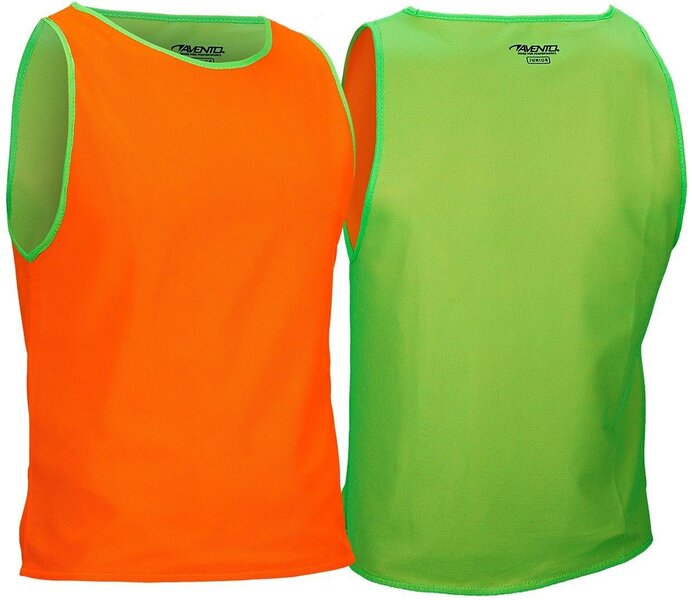 Bērnu T-krekls-veste futbola treniņam Avento 75OH, zaļš/oranžs cena | 220.lv