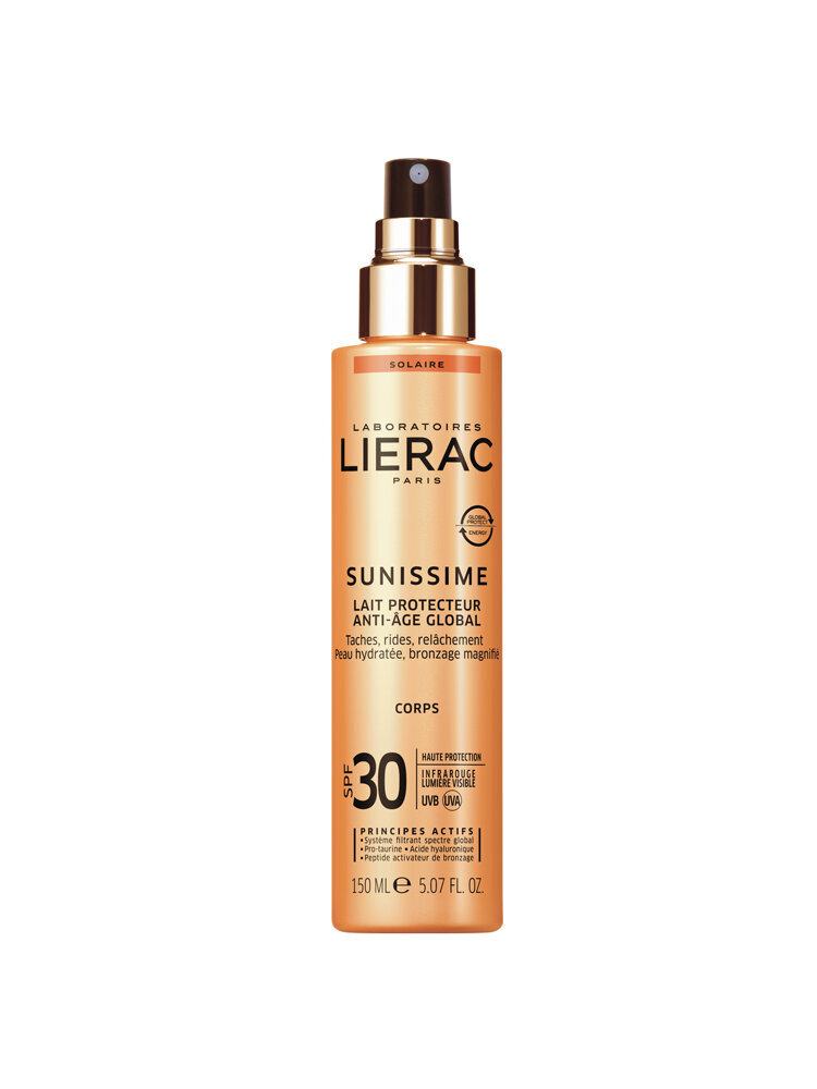 Aizsargājošs pieniņš ķermenim Lierac Sunissime SPF30 150 ml cena un informācija | Sauļošanās krēmi | 220.lv