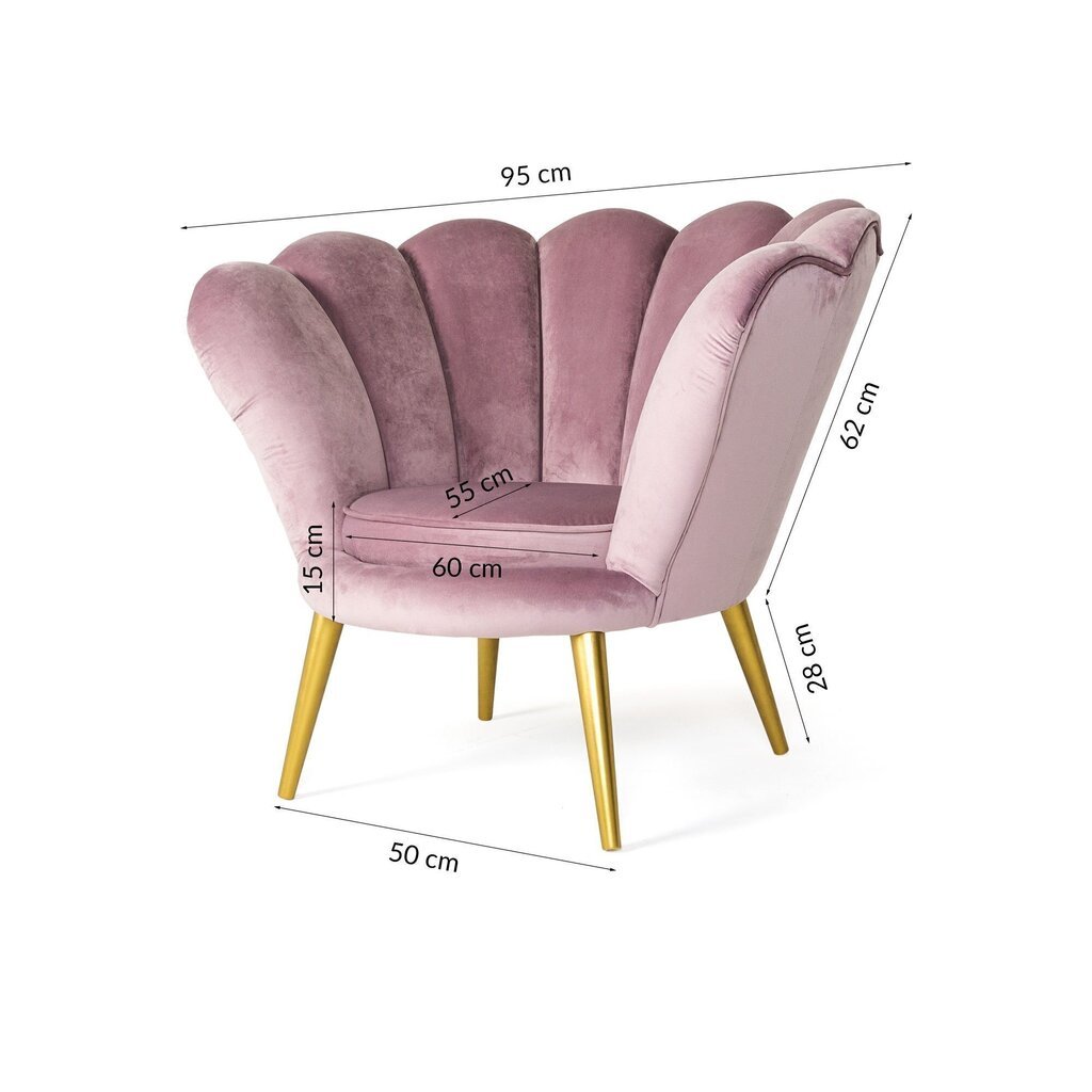 Krēsls TMS Tristan, tumši rozā/zelta krāsas цена и информация | Atpūtas krēsli | 220.lv