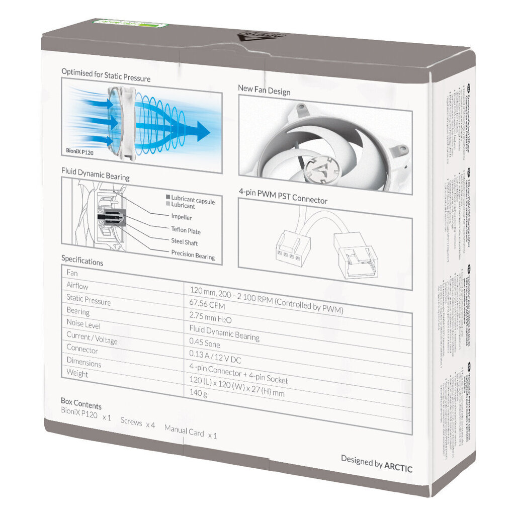 Arctic ventilators, balts cena un informācija | Datora ventilatori | 220.lv