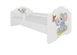 Bērnu gulta ar noņemamu aizsargu ADRK Furniture Casimo Elephant, 80x160 cm cena un informācija | Bērnu gultas | 220.lv