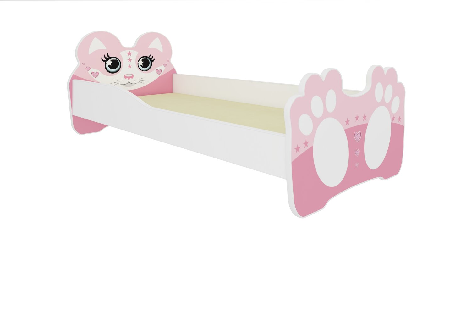 Bērnu gulta ADRK Furniture Bear 144, 70x140 cm, rozā cena un informācija | Bērnu gultas | 220.lv
