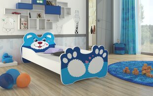 Детская кровать ADRK Furniture Bear 164, 80 x 160 см, синяя / белая цена и информация | Детские кровати | 220.lv