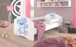 Bērnu gulta ar noņemamu aizsargu ADRK Furniture Casimo Blue Bear, 70x140 cm cena un informācija | Bērnu gultas | 220.lv