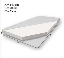 Bērnu gulta ar noņemamu aizsargu ADRK Furniture Pepe 144, 140x70cm, balta cena un informācija | Bērnu gultas | 220.lv