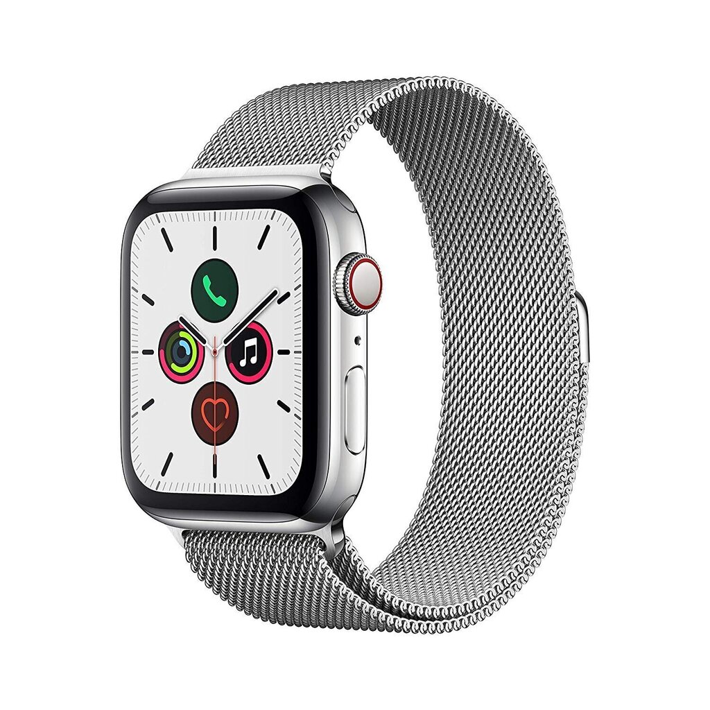 Apple Watch Series 5 44mm Stainless Steel/Stainless Steel Milanese Loop cena un informācija | Viedpulksteņi (smartwatch) | 220.lv