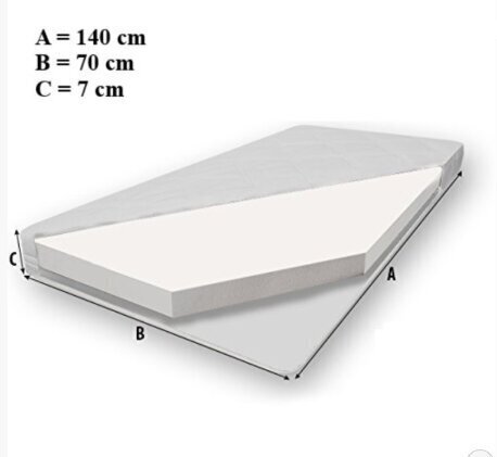 Bērnu gulta ar noņemamu aizsargu ADRK Furniture Casimo White, 70X140 cm cena un informācija | Bērnu gultas | 220.lv