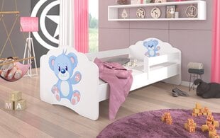 Bērnu gulta ar noņemamu aizsargu ADRK Furniture Casimo Blue Bear, 80x160cm cena un informācija | Bērnu gultas | 220.lv