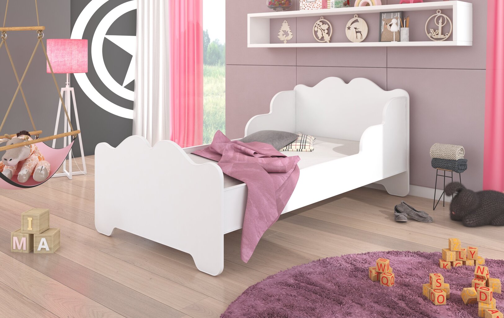 Bērnu gulta ADRK Furniture Ximena 144, 70x140 cm, balta cena un informācija | Bērnu gultas | 220.lv