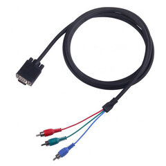 Audio kabelis Sbox VGA to 3xRCA Male to Male - 2m цена и информация | Кабели и провода | 220.lv