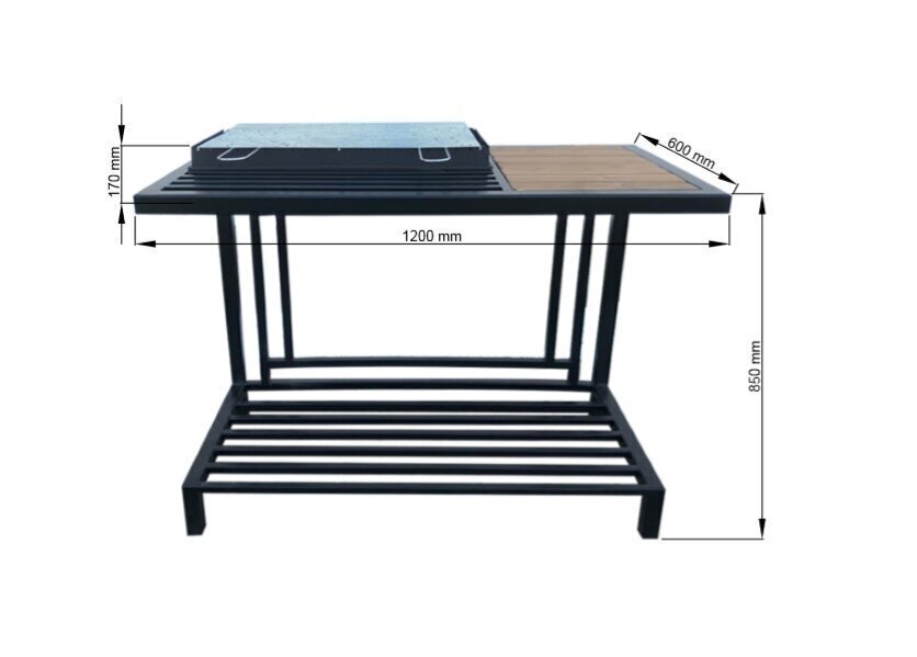 Grils ar galdu, 3 mm metāla biezums cena un informācija | Grili | 220.lv