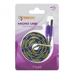 Sbox USB to Micro USB 2.0 Male to Male 1m Colorfull Blister Purple cena un informācija | Savienotājkabeļi | 220.lv