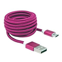 Sbox USB to Micro USB Male to Male 1.5m - pink cena un informācija | Savienotājkabeļi | 220.lv