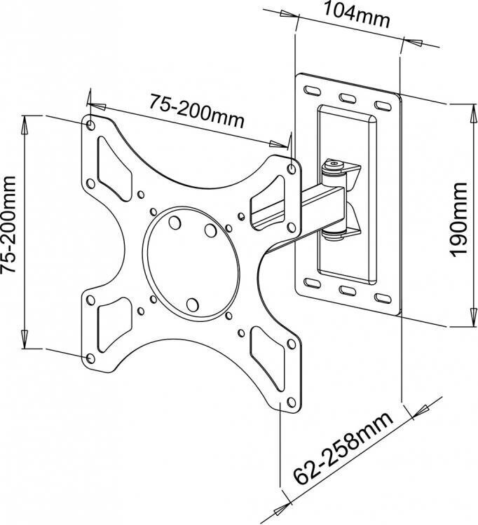 Sbox LCD-2901 19-43” цена и информация | TV kronšteini | 220.lv