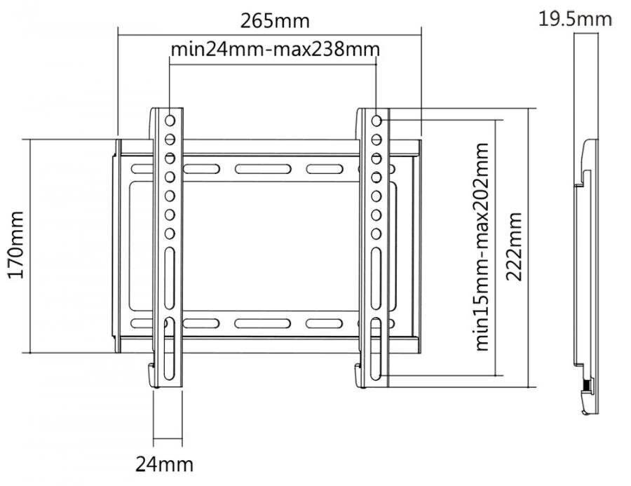 Sbox PLB-2222F 23-43” цена и информация | TV kronšteini | 220.lv