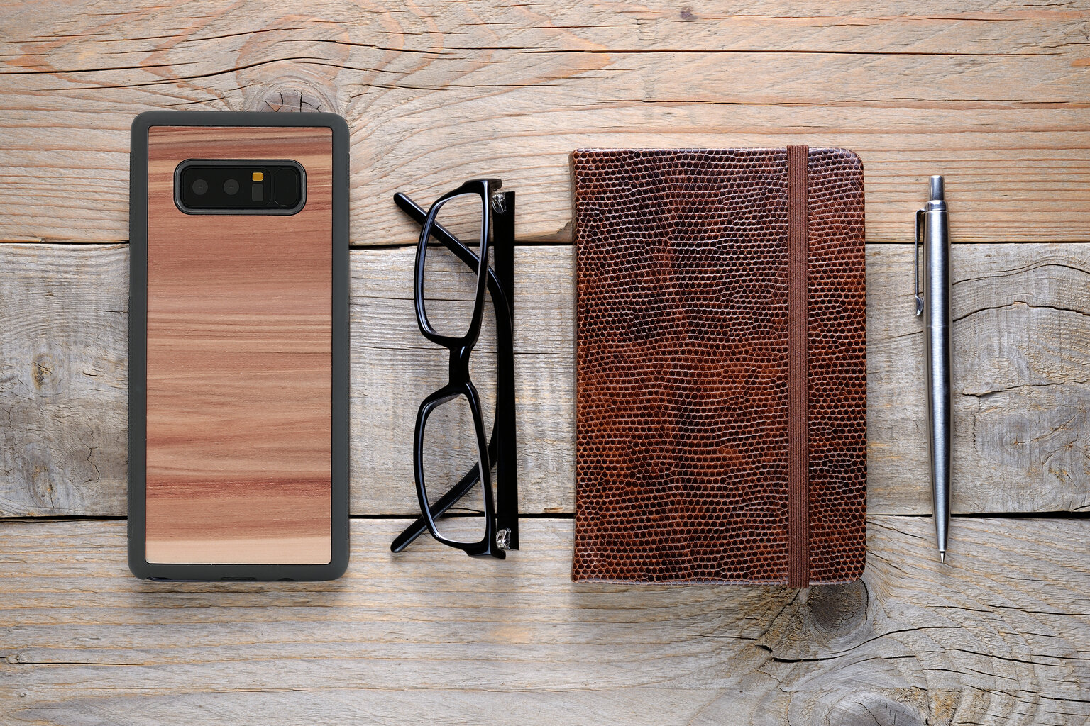 MAN&WOOD SmartPhone case Galaxy Note 8 cappuccino black цена и информация | Telefonu vāciņi, maciņi | 220.lv