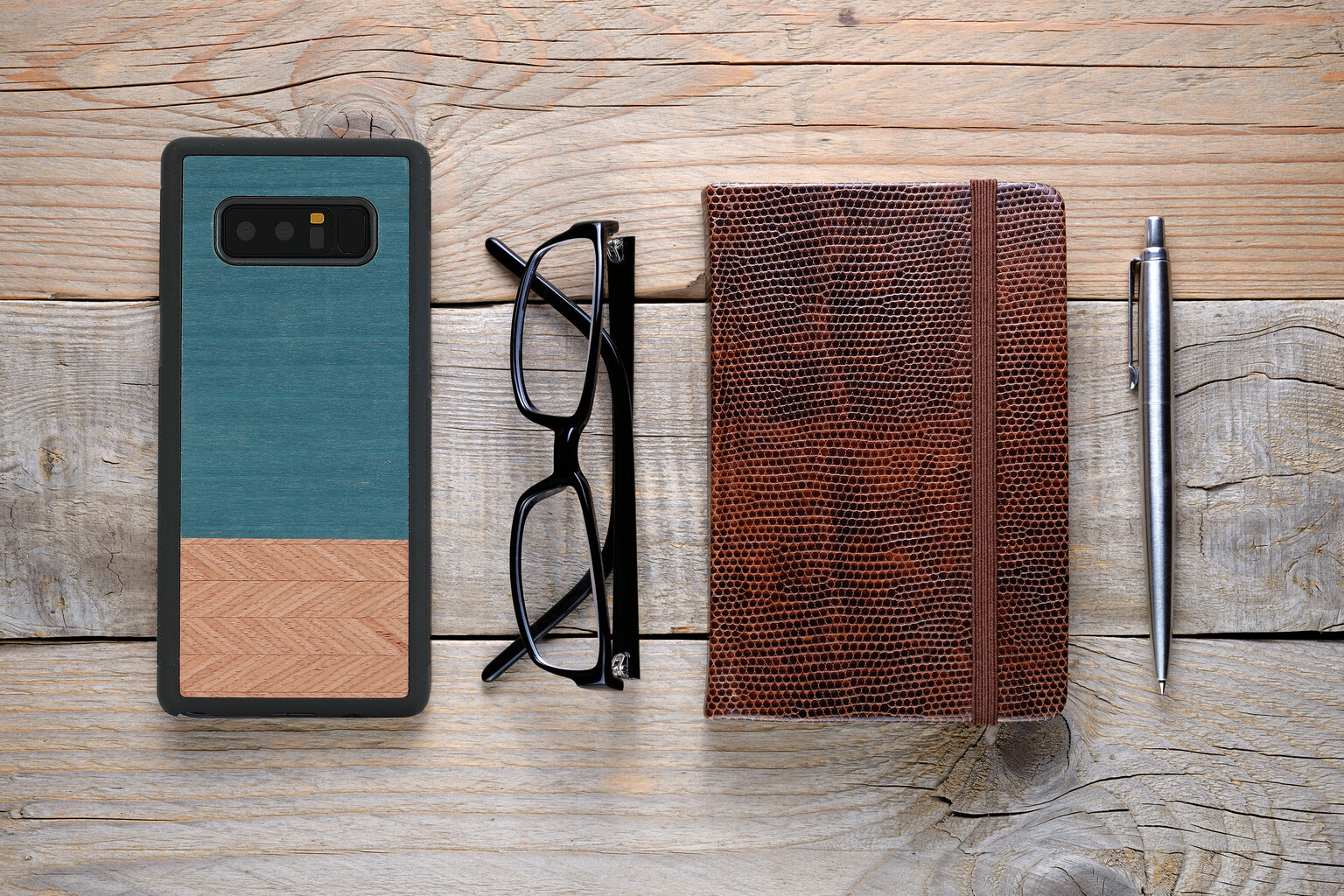 MAN&WOOD SmartPhone case Galaxy Note 8 denim black cena un informācija | Telefonu vāciņi, maciņi | 220.lv