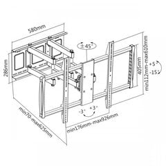 Sbox PLB-3769 (60-100/80кг/600x900) цена и информация | Кронштейны и крепления для телевизоров | 220.lv