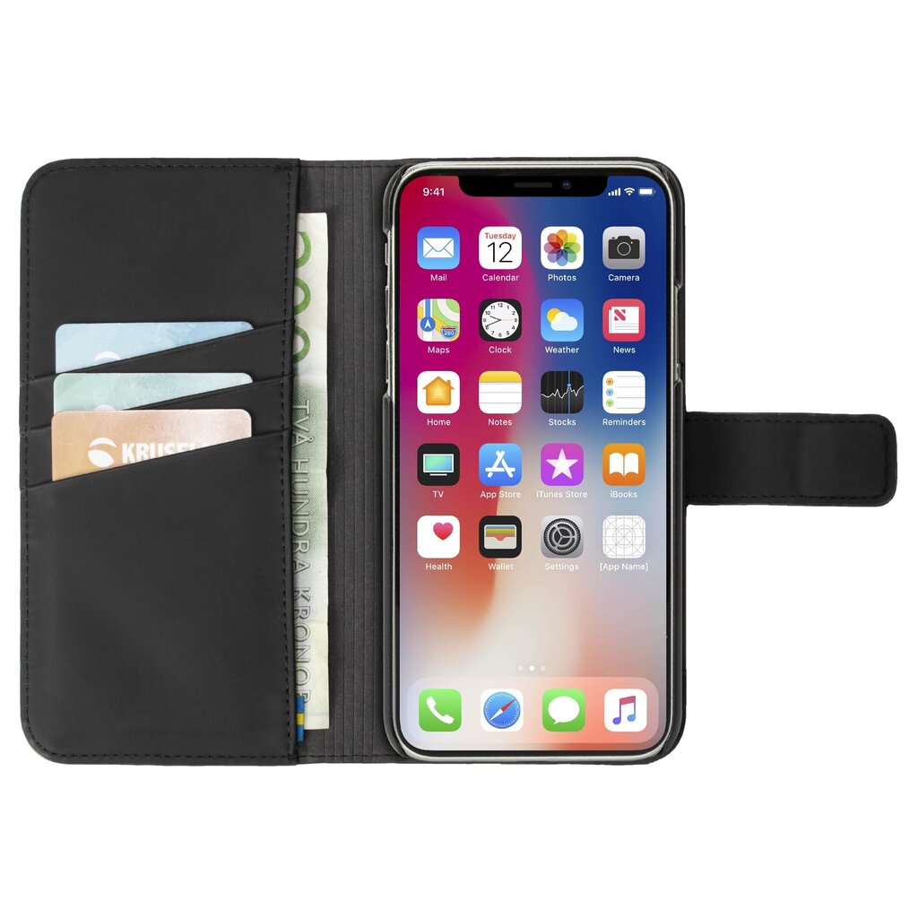 Krusell Loka FolioWallet 2in1 Apple iPhone XS Max melns цена и информация | Telefonu vāciņi, maciņi | 220.lv