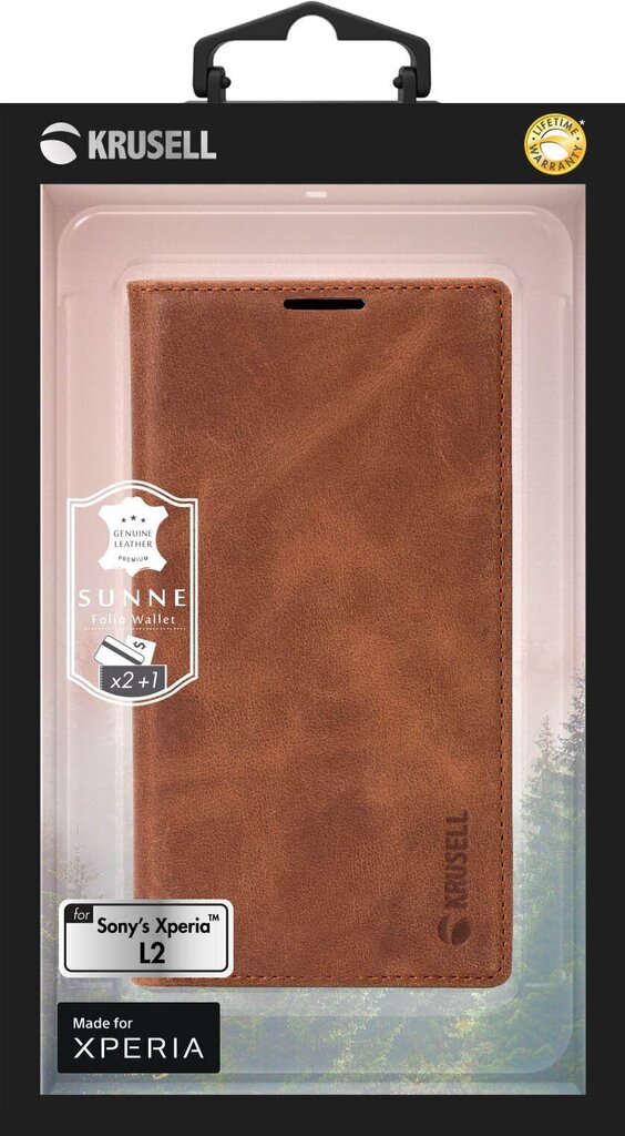 Krusell Sunne 2 Card Foliowallet Sony Xperia L2 vintage konjaks цена и информация | Telefonu vāciņi, maciņi | 220.lv