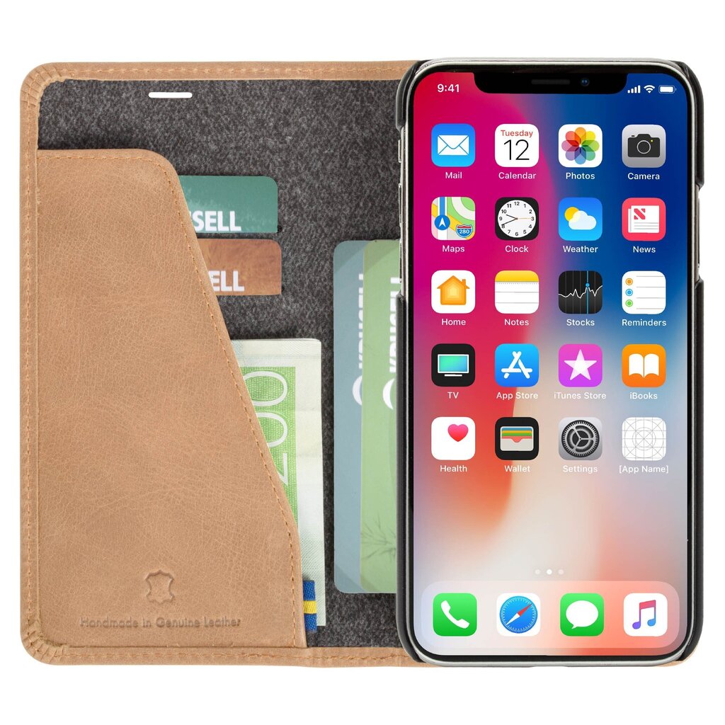 Krusell Sunne 4 Card FolioWallet Apple iPhone XR vintage pliks цена и информация | Telefonu vāciņi, maciņi | 220.lv