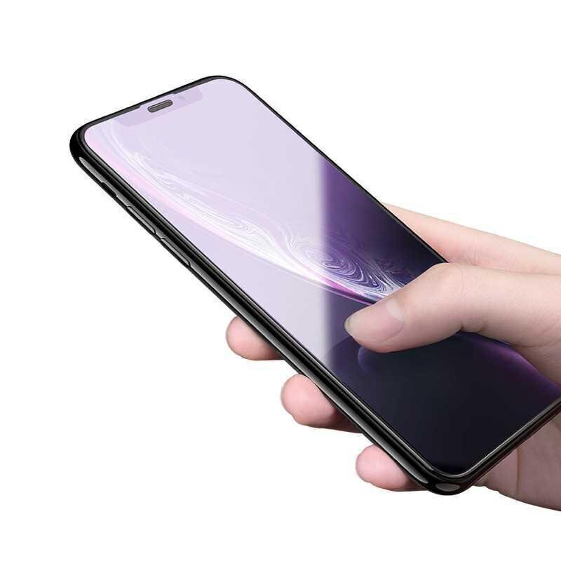 Devia Van Anti-blue Ray pilnekrāna rūdīts stikls iPhone XR (6.1) melns (10 gab.) cena un informācija | Ekrāna aizsargstikli | 220.lv