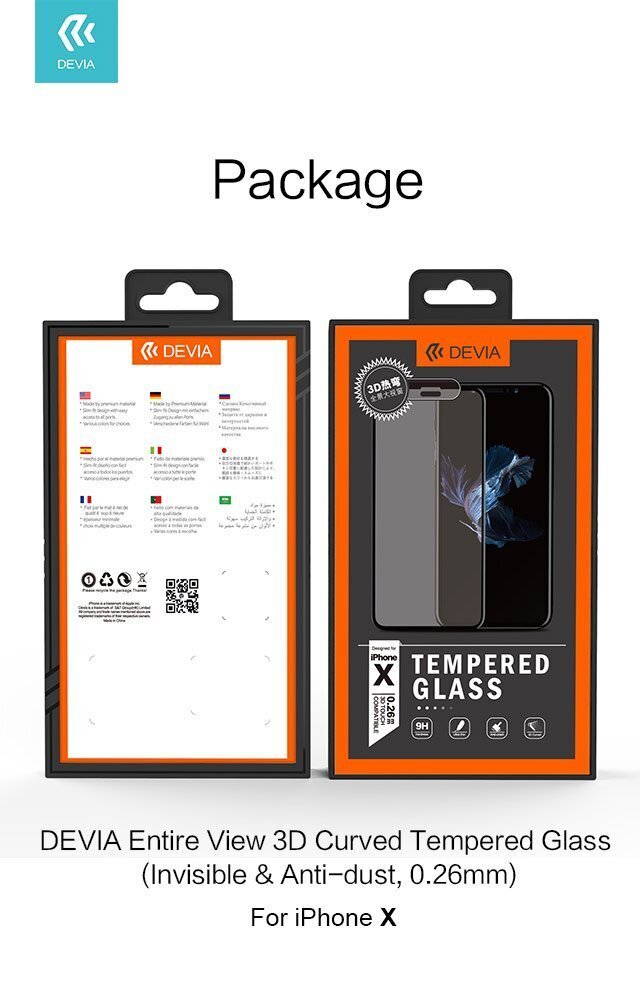 Devia Real 3D Explosion - Proof Tempered Glass Aizsargstikls Pilnam Ekrānam Apple iPhone XR Melns cena un informācija | Ekrāna aizsargstikli | 220.lv