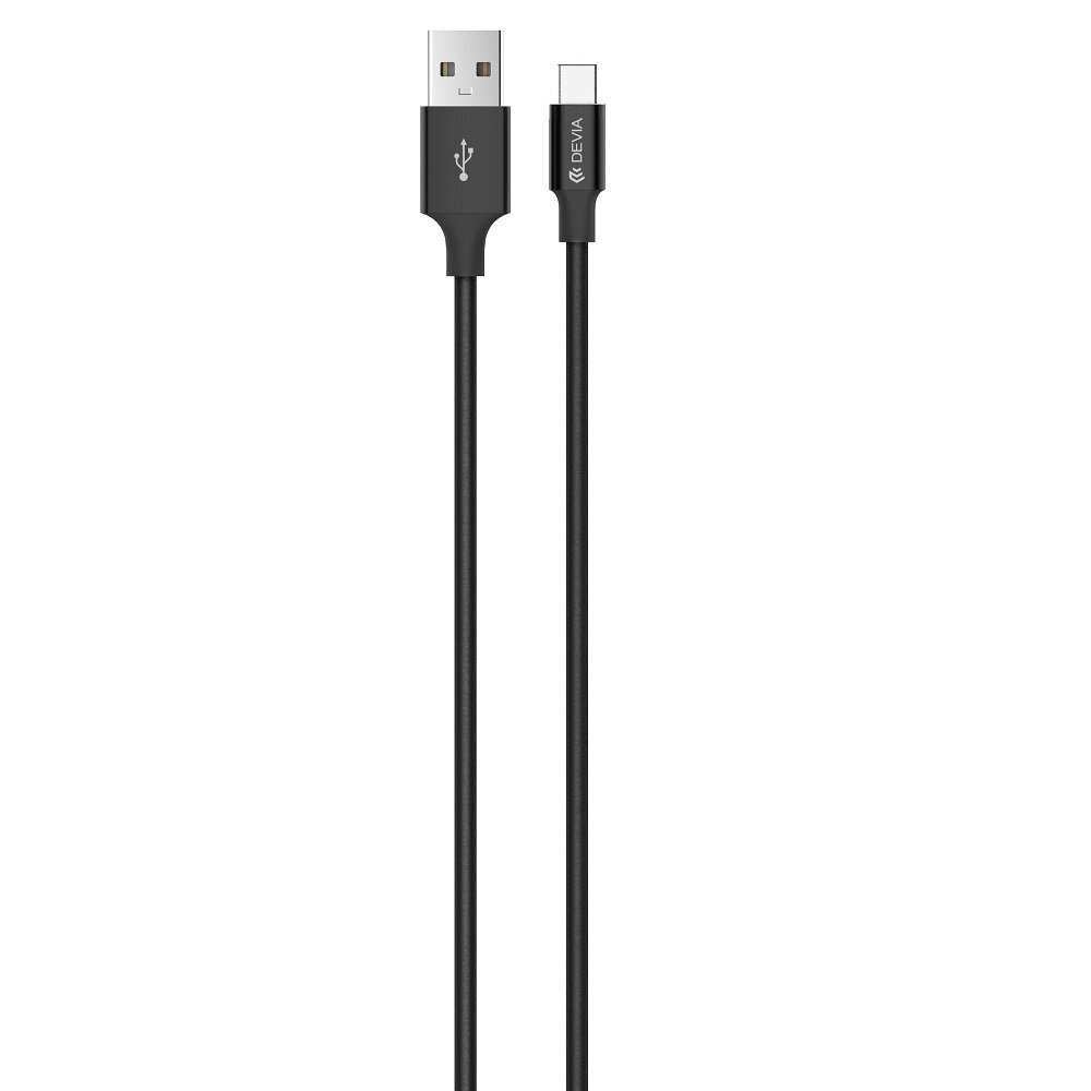 USB kabelis Devia Pheez Type-C 1.0m melns cena un informācija | Savienotājkabeļi | 220.lv