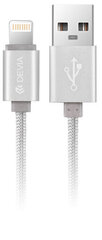 Devia Fashion Series Cable for Lightning (MFi, 2.4A 1.2M) - Silver cena un informācija | Savienotājkabeļi | 220.lv