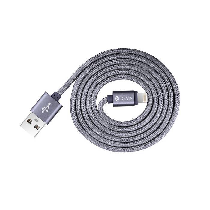 Kabel USB Devia Kabel DEVIA MFI 1,2m do iPhone grey - BRA002460 Darmowy odbiór w 21 miastach! цена и информация | Savienotājkabeļi | 220.lv