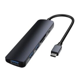 Aдаптер Leopard Type-C к USB3.0 * 3 + PD + кардридер 5 в 1 HUB цвет серый цена и информация | Адаптеры и USB разветвители | 220.lv