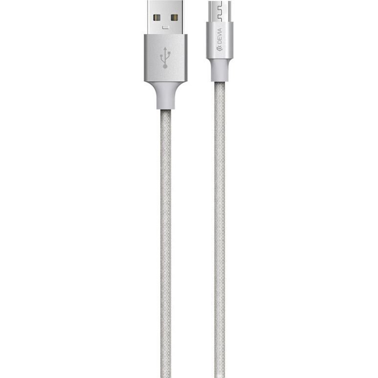Devia Pheez Series Cable for Micro USB (5V 2.4A, 2M) - Grey cena un informācija | Savienotājkabeļi | 220.lv
