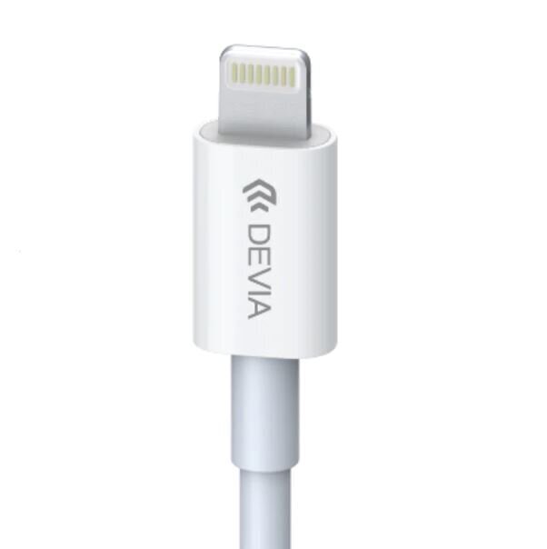 USB kabelis Devia Smart PD Type-C lidz Lightning 1,0m 20W 3A balts cena un informācija | Savienotājkabeļi | 220.lv